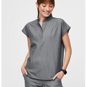 Figs Rafaela Scrub Top Gray Size Small Cap Sleeve Short Sleeve Uniform Topf